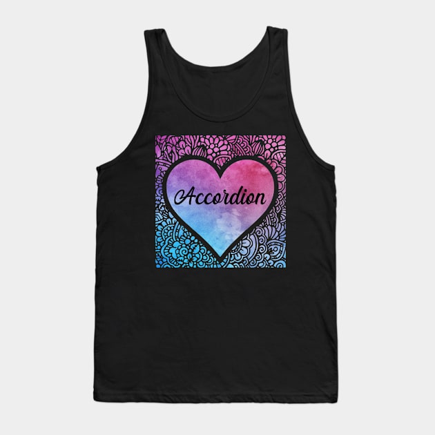 Accordion watercolor mandala heart. Perfect present for mom dad friend him or her Tank Top by SerenityByAlex